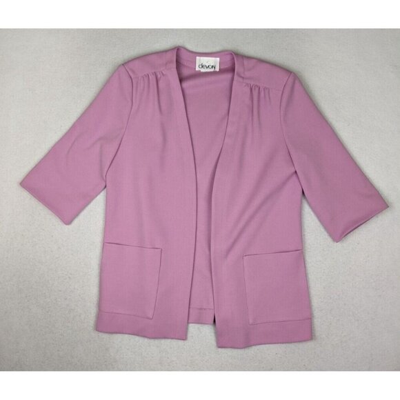 VINTAGE WOMEN'S LILAC LAVENDER PURPLE SKIRT SUIT - DEVON - SIZE 14 - Picture 3 of 14
